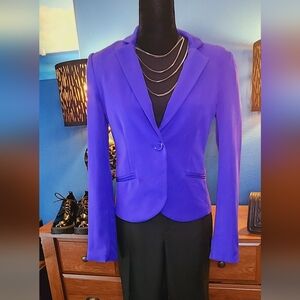 Ambiance Women's Liverpool Blazer in Violet Blue Size M